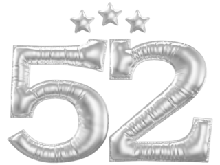 52 year anniversary number silver