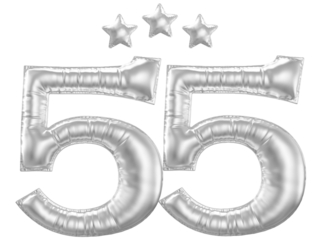 55 year anniversary number silver