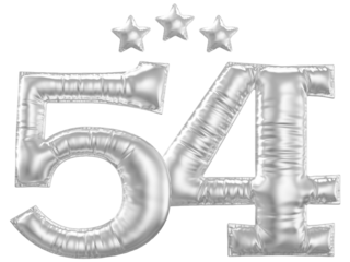 54 year anniversary number silver