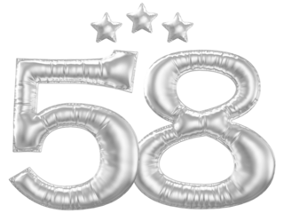 58 year anniversary number silver