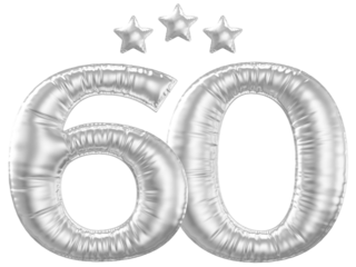 60 year anniversary number silver