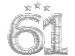 61 year anniversary number silver