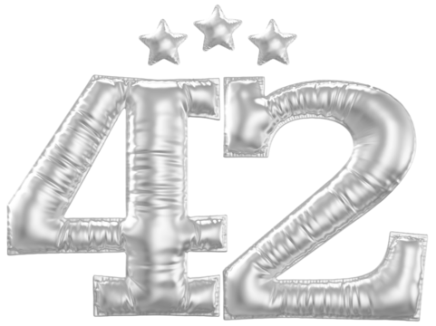 42 year anniversary number silver