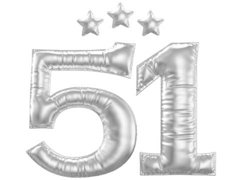 51 year anniversary number silver