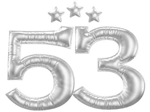 53 year anniversary number silver