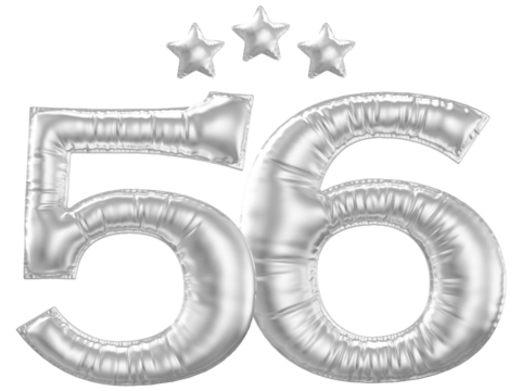 56 year anniversary number silver