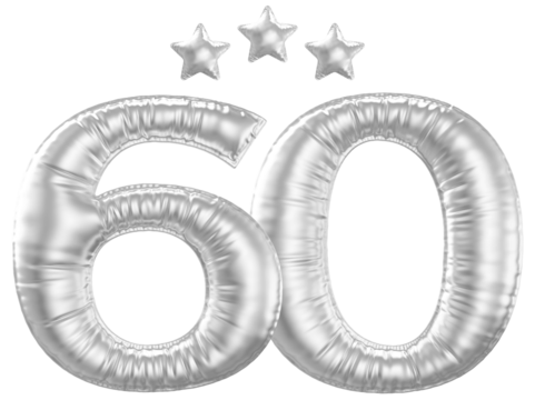 60 year anniversary number silver