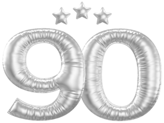 90 year anniversary number silver