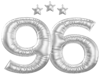 96 year anniversary number silver