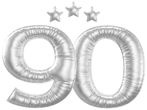 90 year anniversary number silver