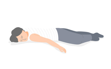 Isolated of a man fainting on the floor. Flat vector illustration.