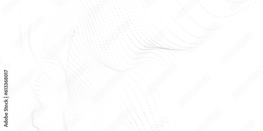 Poster white futuristic background. data visualization. digital dynamic white wave of particles.