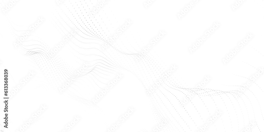Poster white futuristic background. data visualization. digital dynamic white wave of particles.