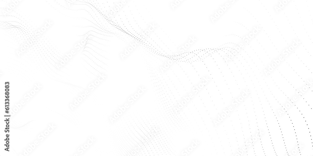 Poster white futuristic background. data visualization. digital dynamic white wave of particles.