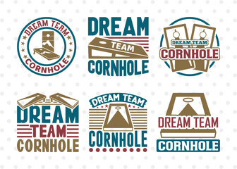 Dream Team Cornhole SVG Bundle, Cornhole Player Svg, Cornhole game Svg, Corn Hole Gift Svg, Cornhole Quotes, ETC T00586