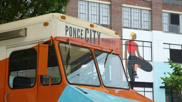Close up of Ponce City Market's van.
