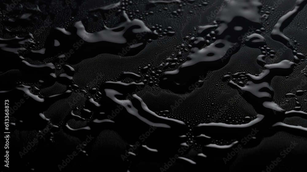 Poster black background with water drop texture. generative ai aig21.