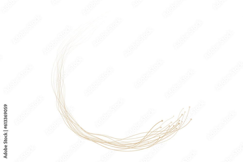 Aufkleber Vector abstract circles lines wavy swirl in round frame gold light isolated on transparent background with empty space for text in luxury style.