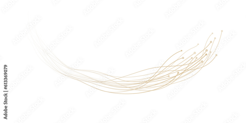 Fototapete Vector abstract circles lines wavy swirl in round frame gold light isolated on transparent background with empty space for text in luxury style.