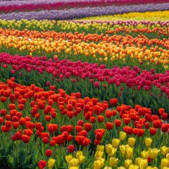 Vibrant Tulip Fields in Spring A Colorful Seasonal Wonderland
