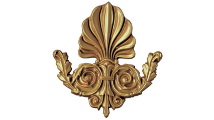 golden ornament isolated on white, PNG cut out ready to use