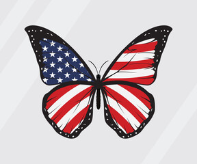 American Butterfly To Celebrate Independence Day Of America 4th Of July 1776