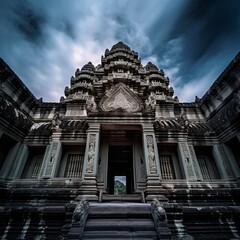 Intricate Architecture at Angkor Wat Temple