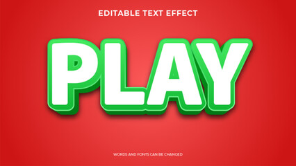 Naklejka premium editable play text effect 