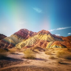 Colorful Desert Mountains Surreal Magic