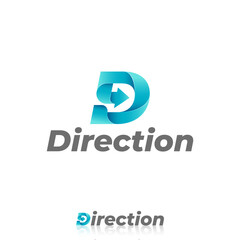 Direction - Letter D logo With Arrow Concept