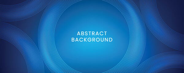 Modern blue abstract background with line pattern. Vector horizontal template for business banner, cover, flyer, technology background
