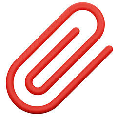 red paper clip 3d illustration