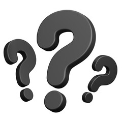 black question mark assistant 3d icon