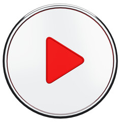 red play button 3d icon