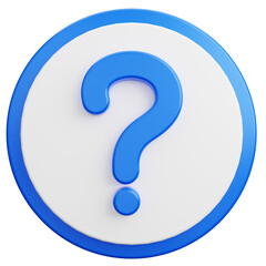 question mark button 3d icon
