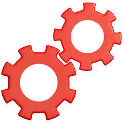 wheels and gears 3d icon