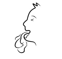 line art of baby vomiting