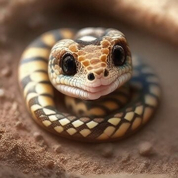 cute snake stare on camera illustration generated by ai