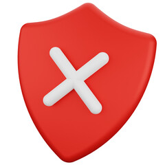 cross on shield 3d illustration