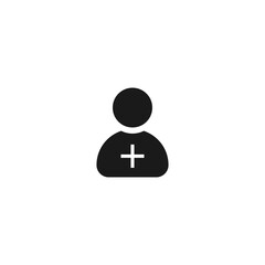 Add icon with man for UI design, design elements and many more.