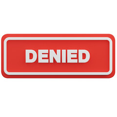red denied button 3d icon