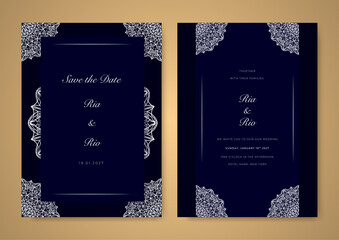 elegant save the date wedding invitation card