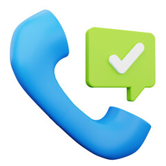 phone approve speech bubble 3d icon