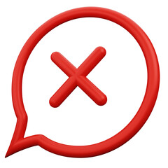 Obraz premium cross mark bubble chat 3d icon