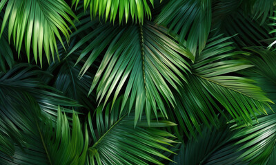 Palm leaves background  - obrazy, fototapety, plakaty