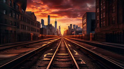 Fototapeta premium Generative AI, Nature Meets Concrete: Exploring the Contrast in Urban Landscapes