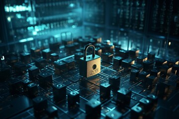 The internet data privacy information security concep. Generative AI