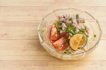 夏の味覚　夏野菜そうめん