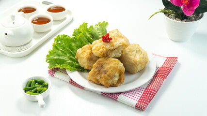 Deep fried Tofu or Tahu goreng is a traditional food from Indonesia