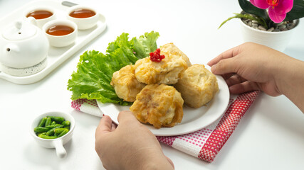 Deep fried Tofu or Tahu goreng is a traditional food from Indonesia